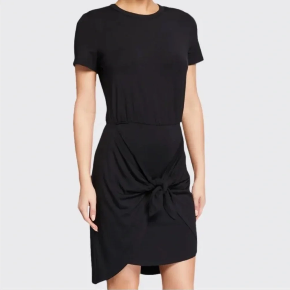 EUC Veronica Beard Bernice Tie-Front Jersey Dress Black Size Medium